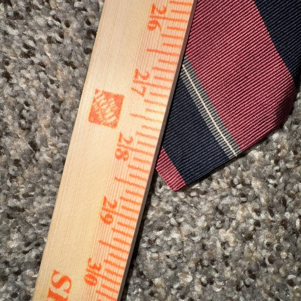 Robert Talbott Norton Ditto Silk Tie Vintage Burgundy Navy Stripe Hand Sewn 57in